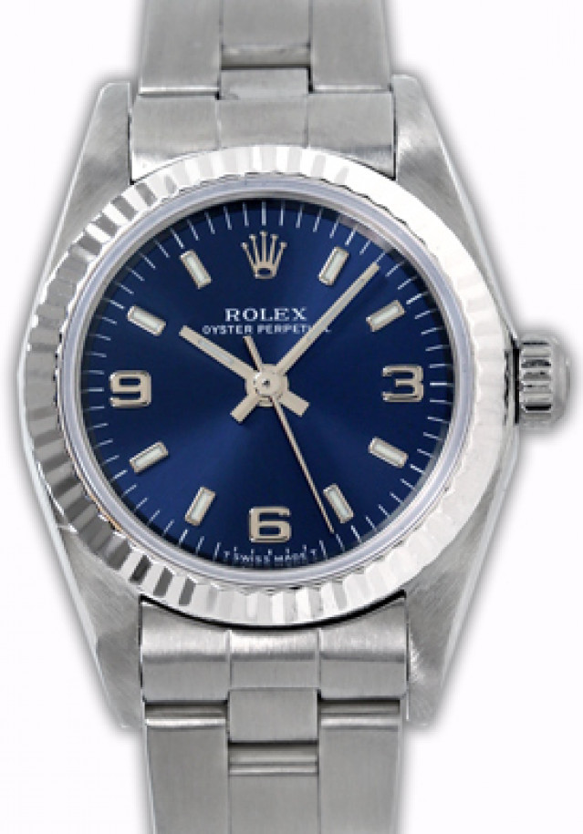 Rolex 76094 White Gold & Steel on Oyster Blue, 3-6-9